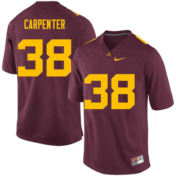 Men #38 Emmit Carpenter Minnesota Golden Gophers College Football Jerseys Sale-Maroon - Click Image to Close